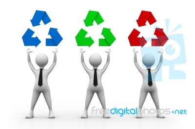 Businessmen With Recycling Symbol Stock Image