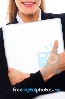 Businesswoman Holding File Stock Photo