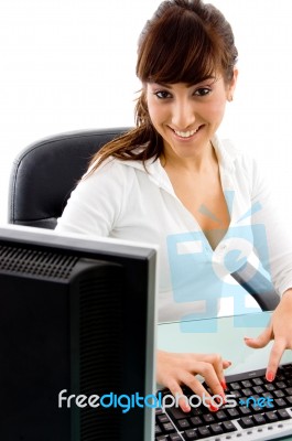Businesswoman In Office Stock Photo