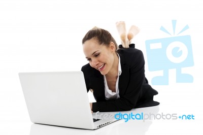 Businesswoman Laptop Stock Photo