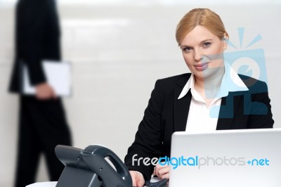 Businesswoman Looking At Camera Stock Photo