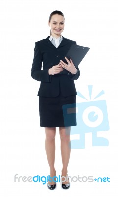 Businesswoman With A Document Stock Photo