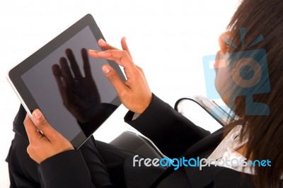 Businesswoman With Tablet Stock Photo