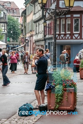 Busking In Strasbourg Stock Photo