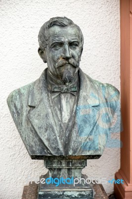 Bust Of Fred Garnier In Friedrichsdorf Stock Photo