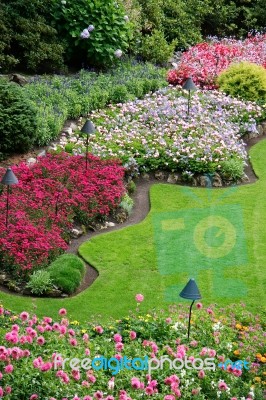 Butchart Gardens In Brentwwod Bay Vancouver Island Stock Photo