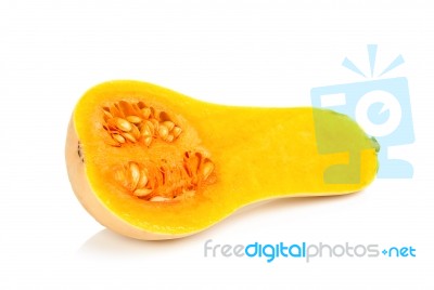 Butternut Squash Isolated On The White Stock Photo