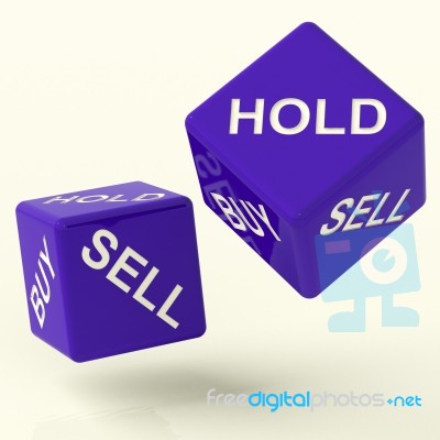 Buy Hold And Sell Dice Stock Image