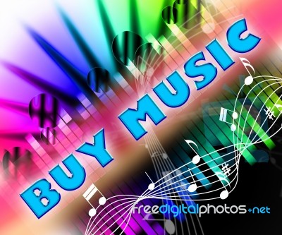 Buy Music Indicates Sound Track And Bought Stock Image