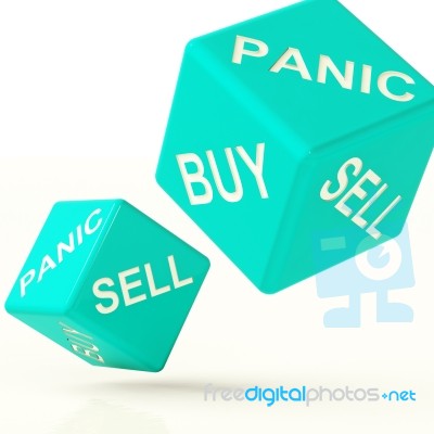 Buy Panic And Sell Dice Stock Image