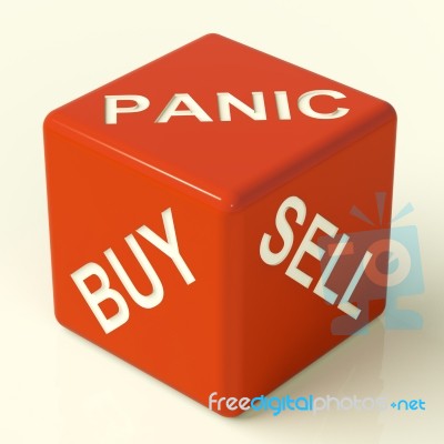 Buy Panic And Sell Dice Stock Image