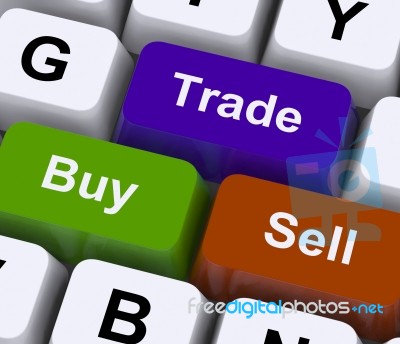Buy Trade And Sell Keys Stock Image