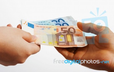 Buying Euro Cash Stock Photo