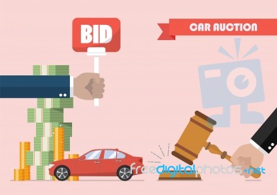 Buying Selling Car From Auction Stock Image