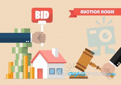 Buying Selling House From Auction Stock Image