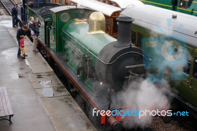 C Class Steam Engine At Sheffield Park Station Stock Photo