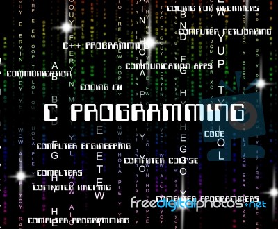 C Programming Indicating Software Development And Word Stock Image
