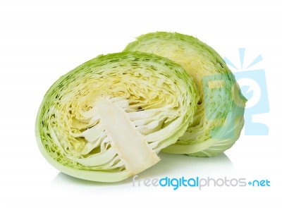 Cabbage Isolated On The White Background Stock Photo