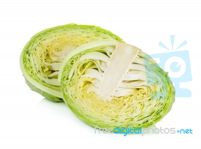 Cabbage Isolated On The White Background Stock Photo