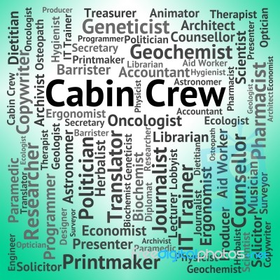 Cabin Crew Represents Airline Stewardess And Employee Stock Image