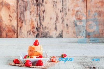 Cake On The Wooden Stock Photo