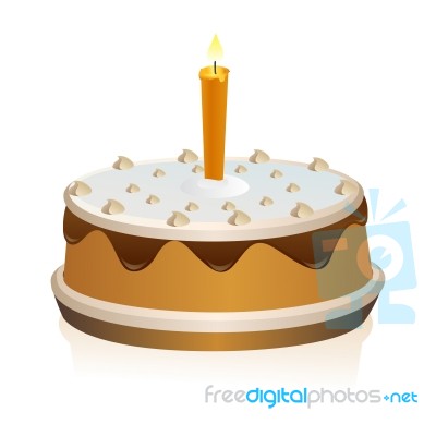 Cake With Candle Stock Image