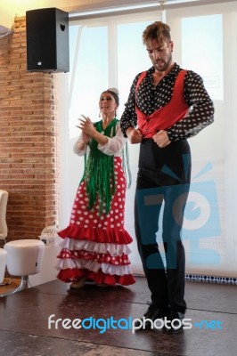 Calahonda, Andalucia/spain - July 3 : Flamenco Dancing At Calaho… Stock Photo