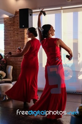 Calahonda, Andalucia/spain - July 3 : Flamenco Dancing At Calaho… Stock Photo