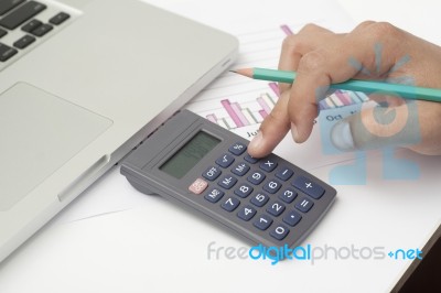 Calculating Business Data Stock Photo