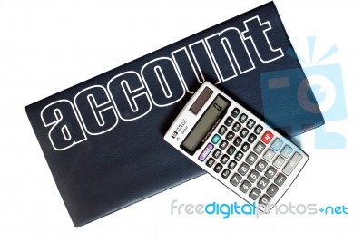 Calculator And Account Book Stock Photo