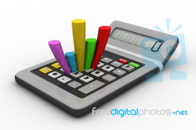 Calculator And Colourful Chart. Business Concept Stock Image