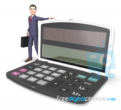 Calculator Businessman Indicates Entrepreneur Earnings And Figur… Stock Image