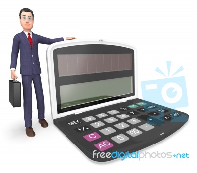 Calculator Businessman Indicates Executive Calculation And Entre… Stock Image