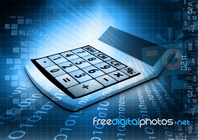 Calculator On Digital Background Stock Image - Royalty Free Image ID  100273747