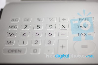 Calculator Pad With Numbers Stock Photo