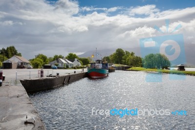 Caledonian Canal At Corpach Stock Photo