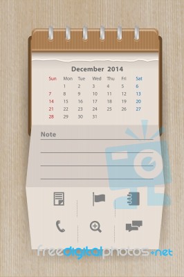 Calendar December 2014 Stock Image