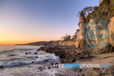California Coastline In Laguna Beach Stock Photo