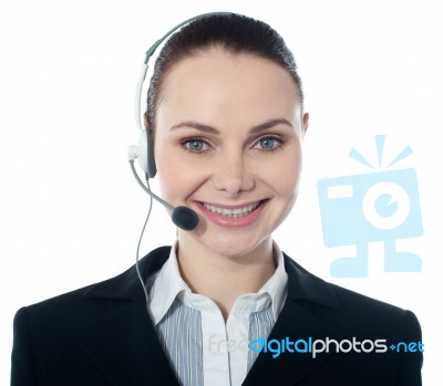 Call Center Female Executive Stock Photo