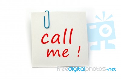 Call Me Note Stock Photo