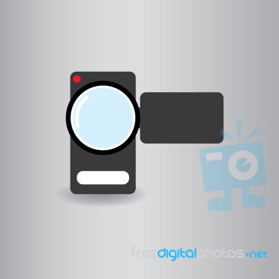 Camcorder Flat Icon   Illustration  Stock Image