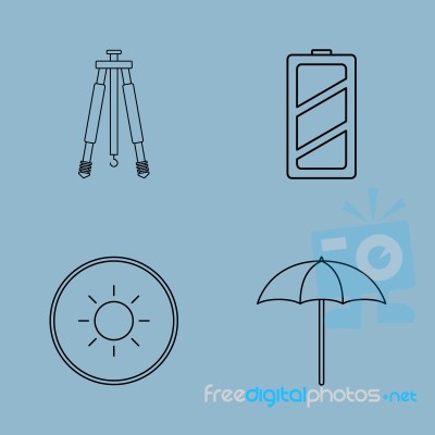 Camera Accessories Line Icon Stock Image