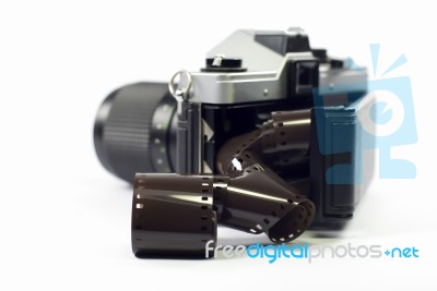 Camera And Film Stock Photo Camera And Film Stock Photo