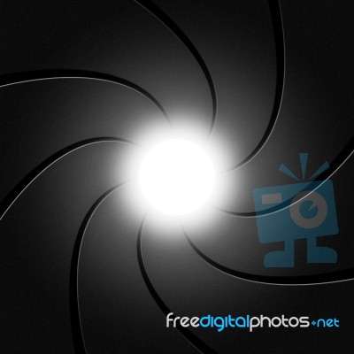 Camera Photographic Represents Shutter Spiral And Grey Stock Image