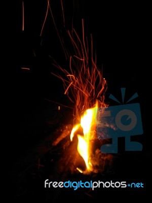 Camp Fire Stock Photo