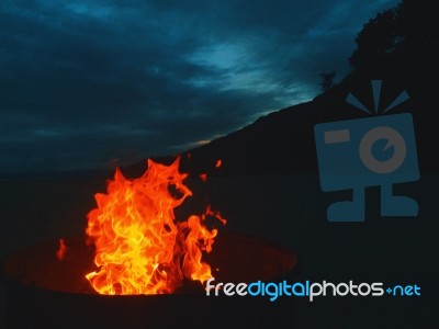 Campfire Stock Photo