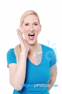 Can You Hear Me ? Stock Photo