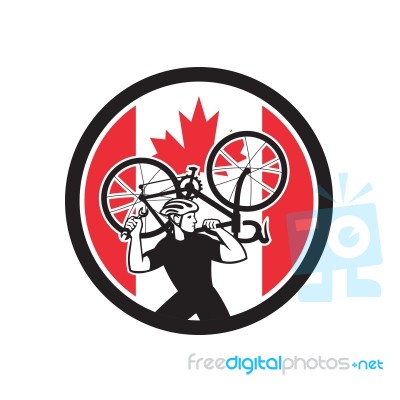 Canadian Bike Mechanic Canada Flag Icon Stock Image