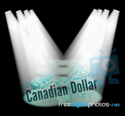 Canadian Dollar Shows Canada Dollars And Currency Stock Image
