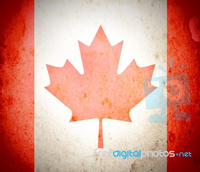 Canadian Flag On Grunge Paper  Stock Image